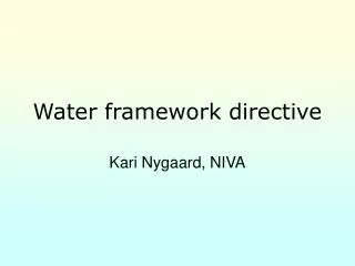 Water framework directive