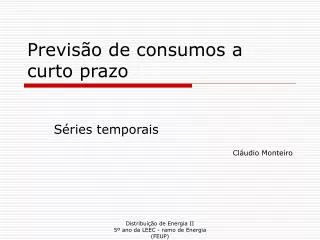previs o de consumos a curto prazo