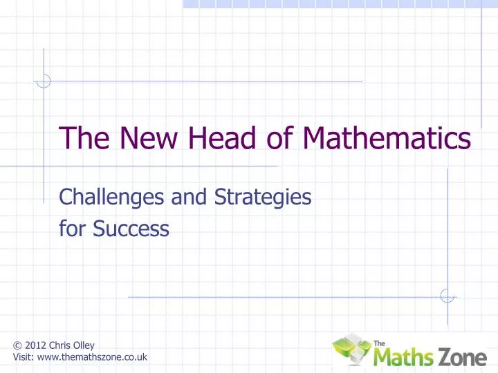 the new head of mathematics