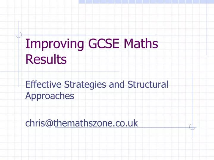 improving gcse maths results