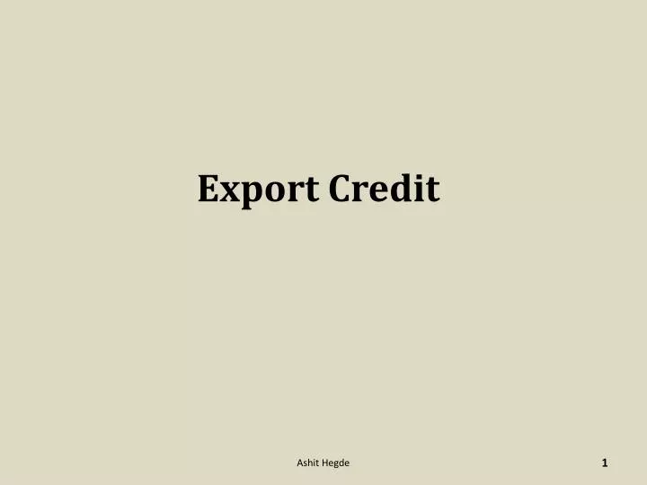 export credit