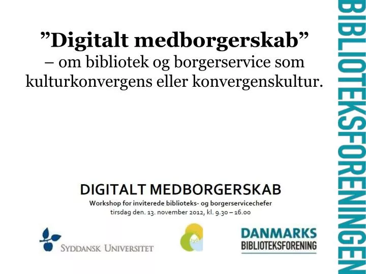 digitalt medborgerskab om bibliotek og borgerservice som kulturkonvergens eller konvergenskultur