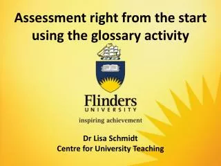 Assessment right from the start using the glossary activity