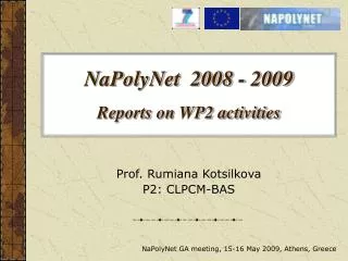NaPolyNet 2008 - 2009 Reports on WP2 activities