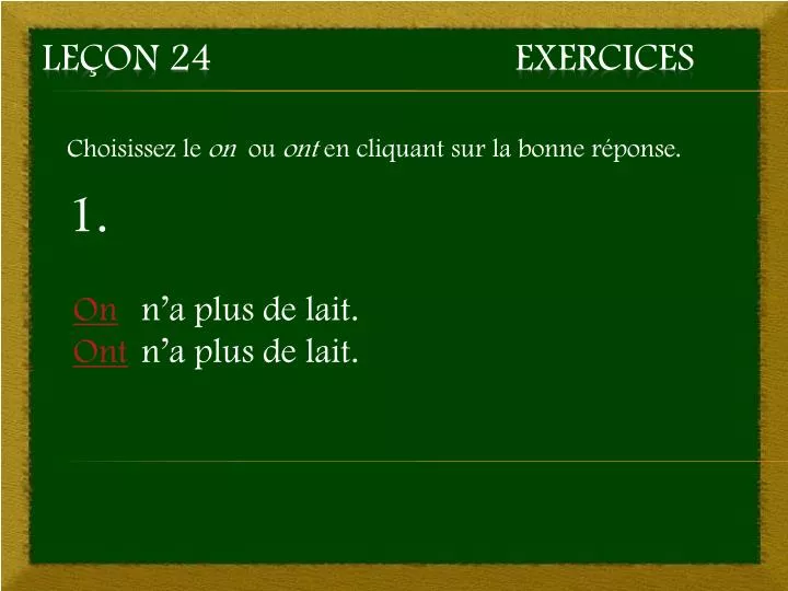 le on 24 exercices