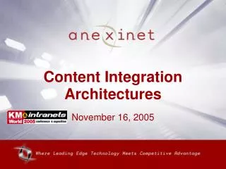 Content Integration Architectures