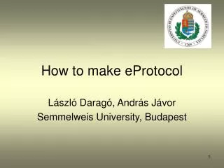 How to make eProtocol