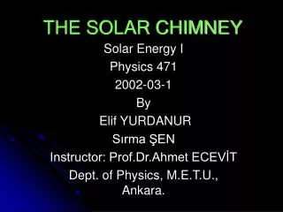 THE SOLAR CHIMNEY