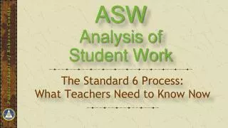 ASW Analysis of Student Work