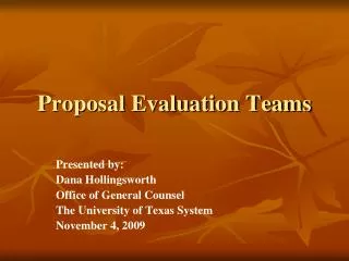 proposal evaluation teams