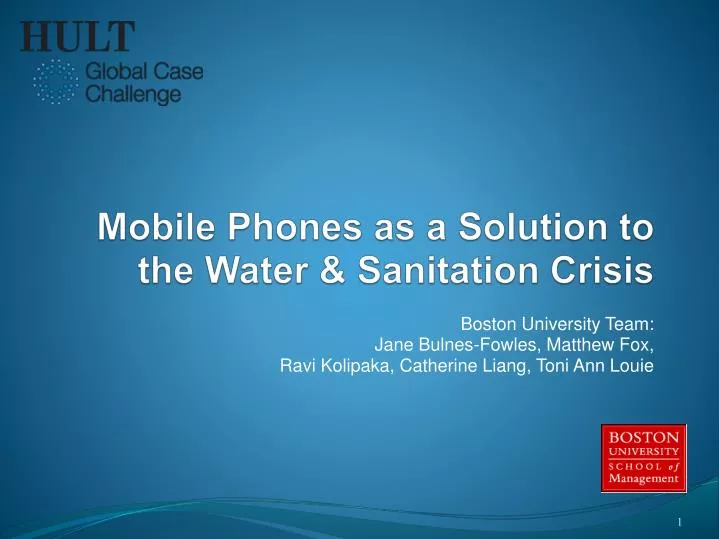 mobile phones as a solution to the water sanitation crisis