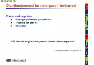 Distribusjonsnett for naturgass i Innherred