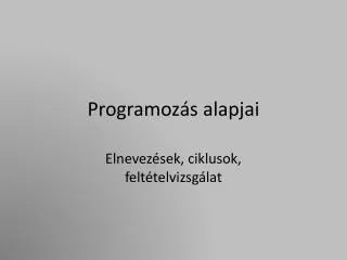 programoz s alapjai