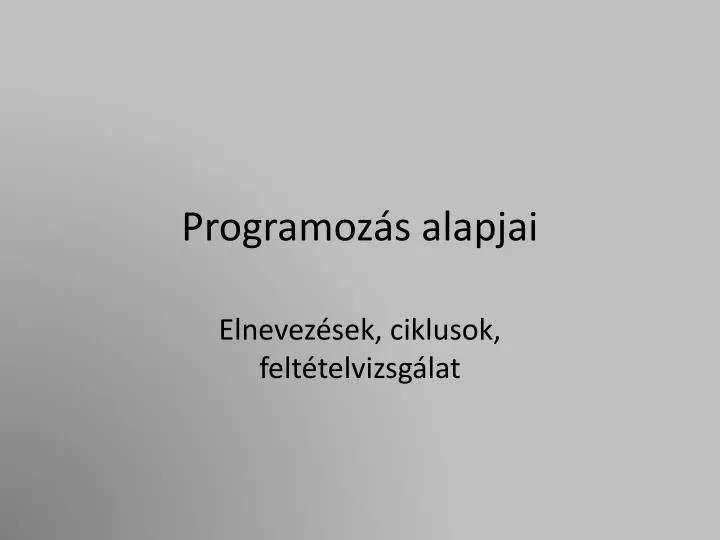 programoz s alapjai