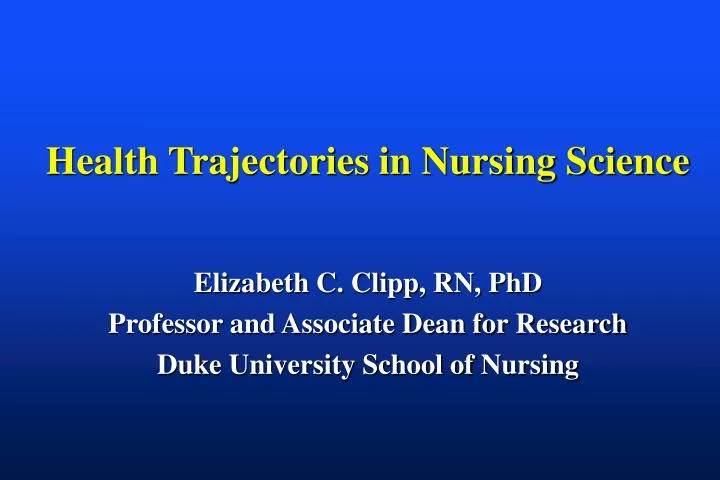 health trajectories in nursing science