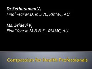 Compassion for Health Professionals