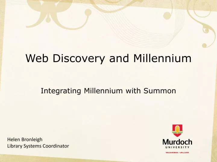 web discovery and millennium