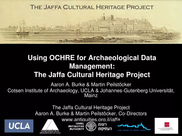 using ochre for archaeological data management the jaffa cultural heritage project