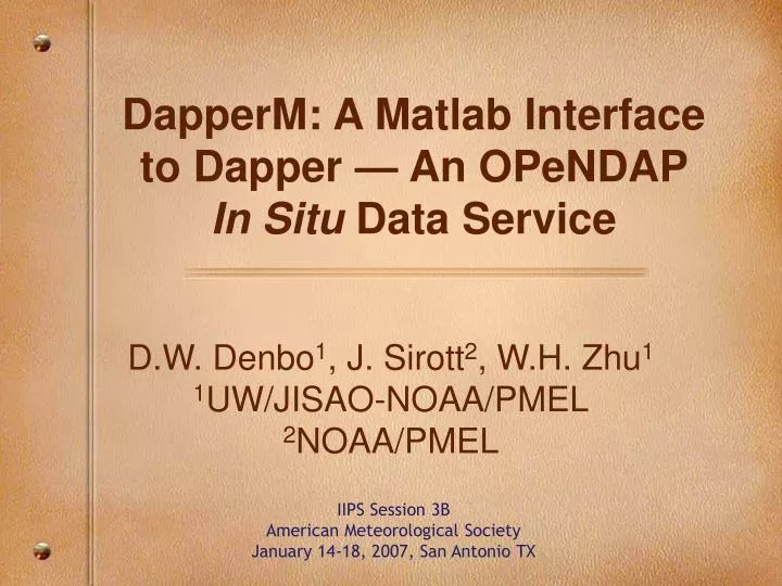 dapperm a matlab interface to dapper an opendap in situ data service