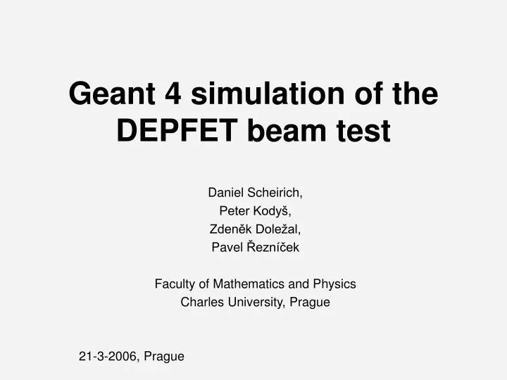 geant 4 simulation of the depfet beam test