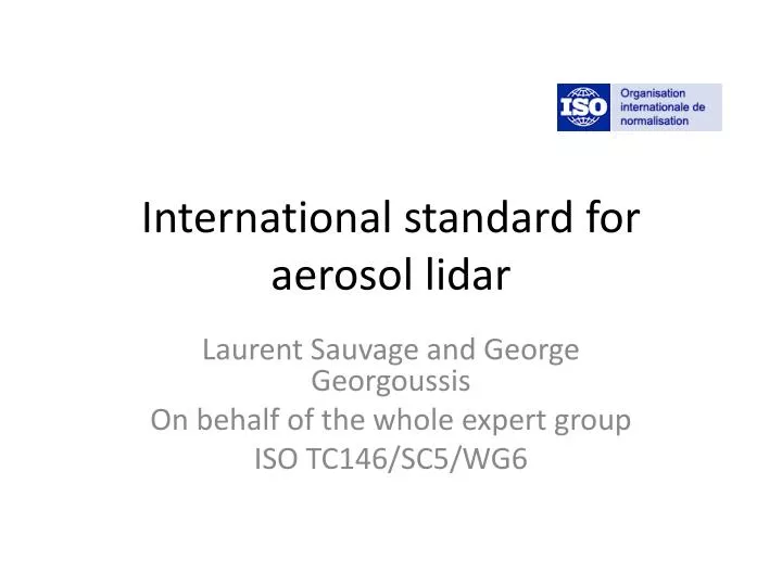 international standard for aerosol lidar