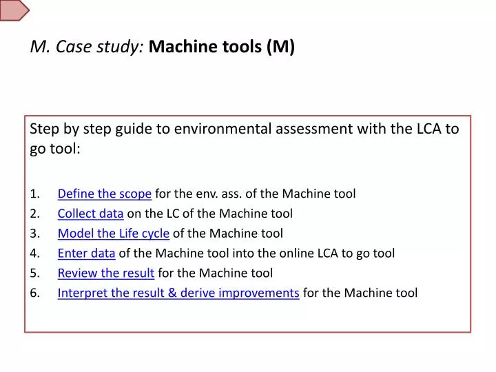 m case study machine tools m