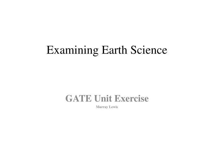 examining earth science