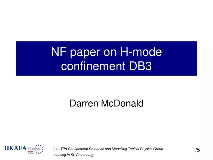 nf paper on h mode confinement db3