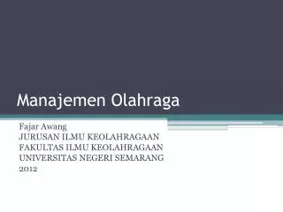 manajemen olahraga