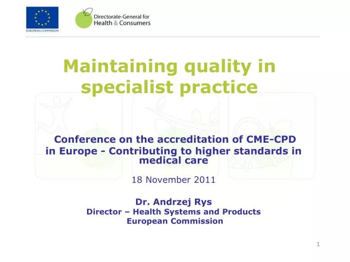 maintaining quality in specialist practice