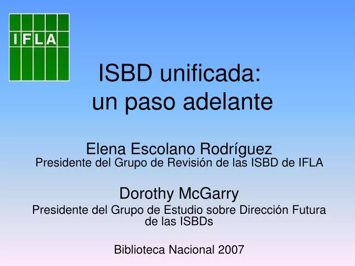 isbd unificada un paso adelante