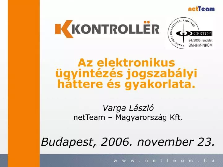 varga l szl netteam magyarorsz g kft budapest 2006 november 23