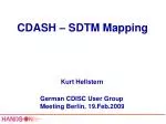 CDASH – SDTM Mapping - slide 1
