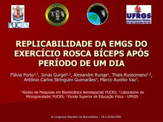 replicabilidade da emgs do exerc cio rosca b ceps ap s per odo de um dia