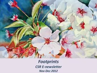 Footprints CSR E-newsletter Nov-Dec 2012