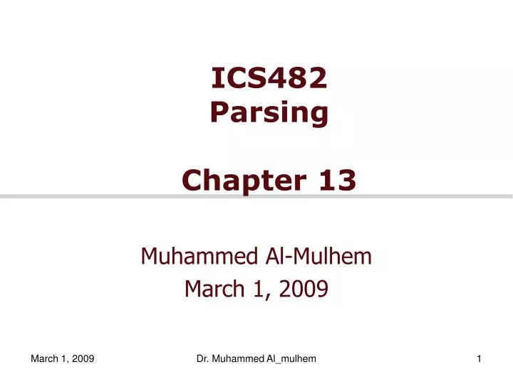 ics482 parsing chapter 13