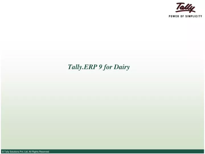 tally erp 9 for dairy