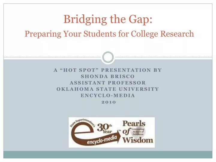 bridging the gap preparing your students for college research