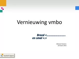 vernieuwing vmbo