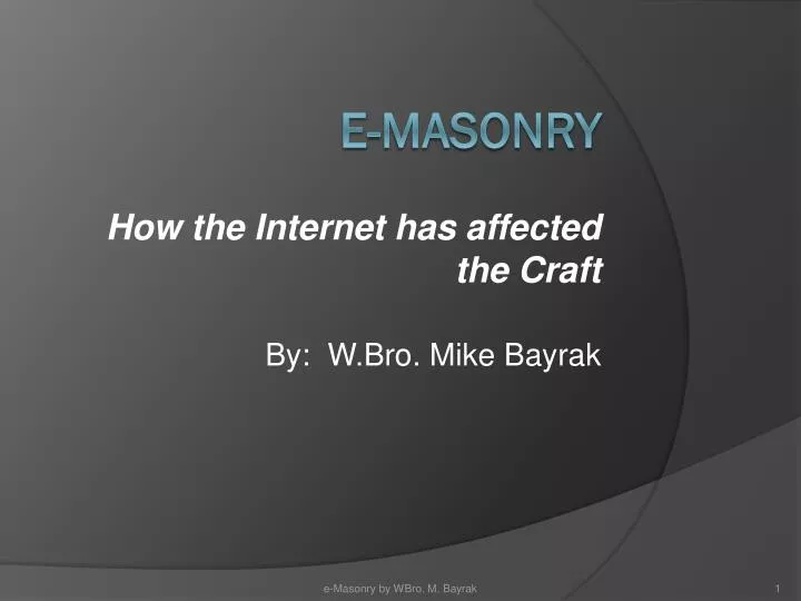 how the internet has affected the craft by w bro mike bayrak
