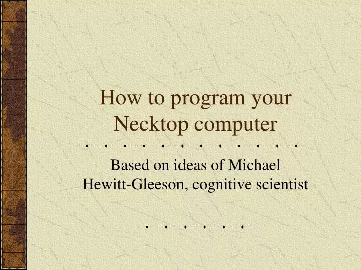 how to program your necktop computer