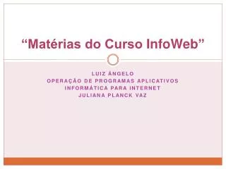 mat rias do curso infoweb