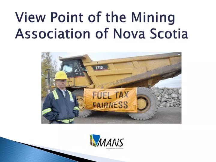 view point of the mining association of nova scotia