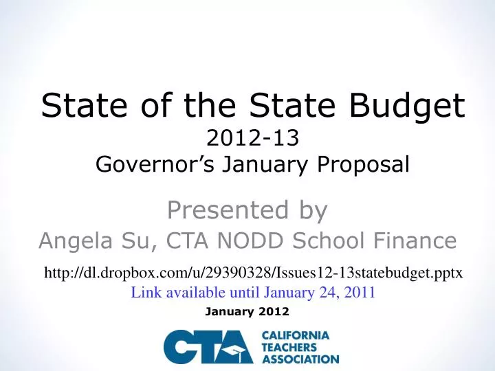 state of the state budget 2012 13 governor s january proposal