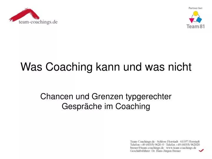 was coaching kann und was nicht