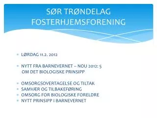 s r tr ndelag fosterhjemsforening
