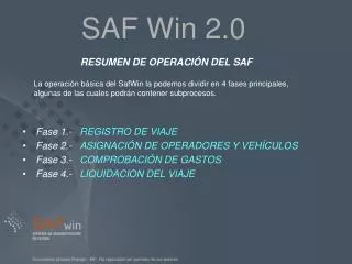 resumen de operaci n del saf