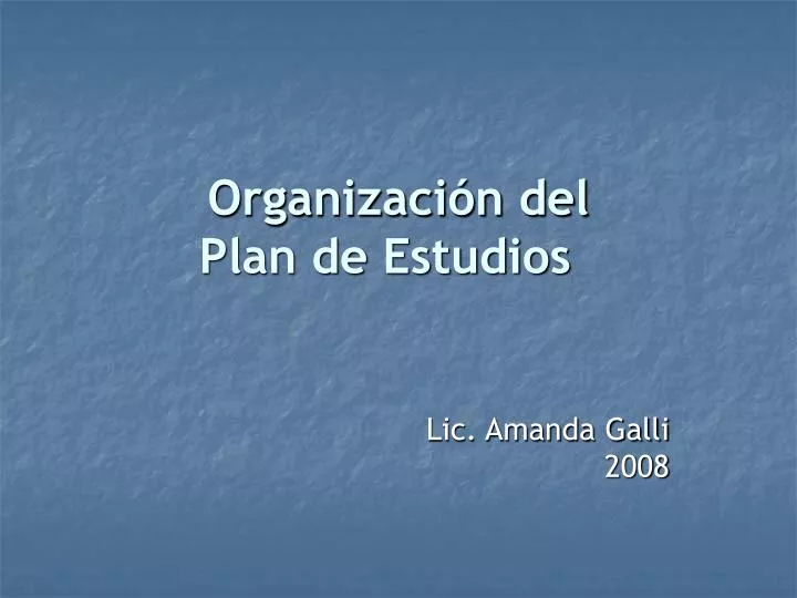 organizaci n del plan de estudios