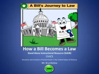 How a Bill Becomes a Law Stand Alone Instructional Resource ( StAIR )