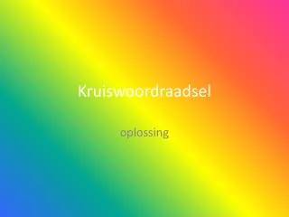 kruiswoordraadsel